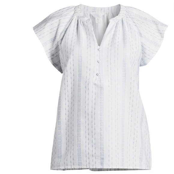 NWT Time and Tru Women's Split Neck Top with Flutter Sleeves size XXL (20) - Picture 1 of 11